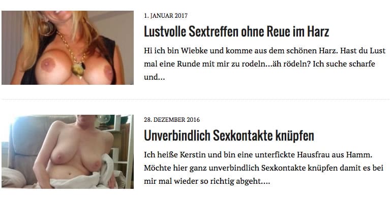 private Sexinserate von Hausfrauen